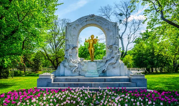 Estatua Johann Strauss Stadtpark Viena Austria — Foto de Stock