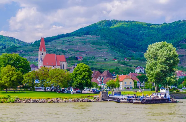 Town Spitz Der Donau Danube River Picturesque Wachau Valley Unesco — Stock Fotó