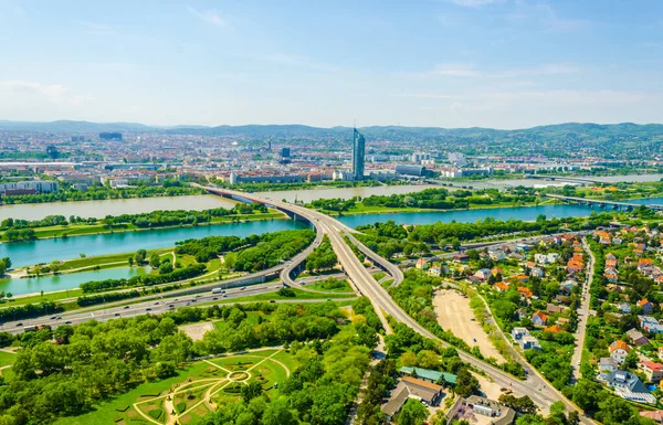 Luchtfoto Van Skyline Van Stad Van Wenen — Stockfoto