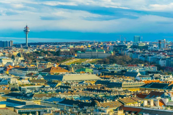 Aerial View Vienna Belvedere Palace Arsenal Tower Stephansdom Cathedral — ストック写真