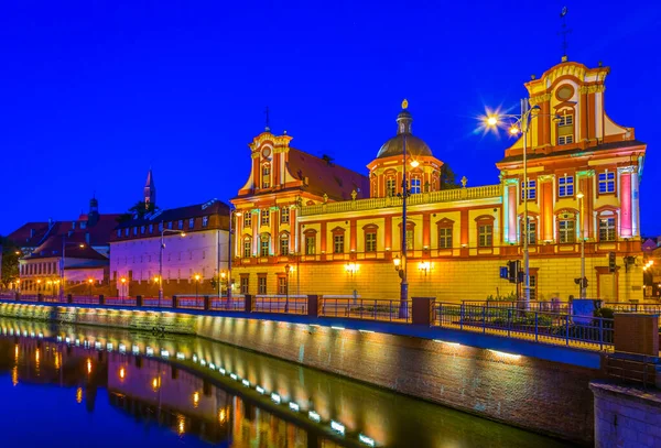 Vista Atardecer Del Palacio Ossolineum Wroclaw Polan — Foto de Stock