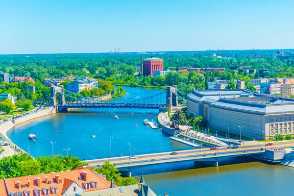 Grunwaldzki Bridge Wroclaw Polan — стоковое фото