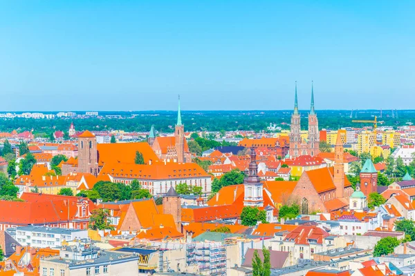 Vista Aérea Wroclaw Con Iglesia Nuestra Señora Arena Iglesia Santa — Foto de Stock