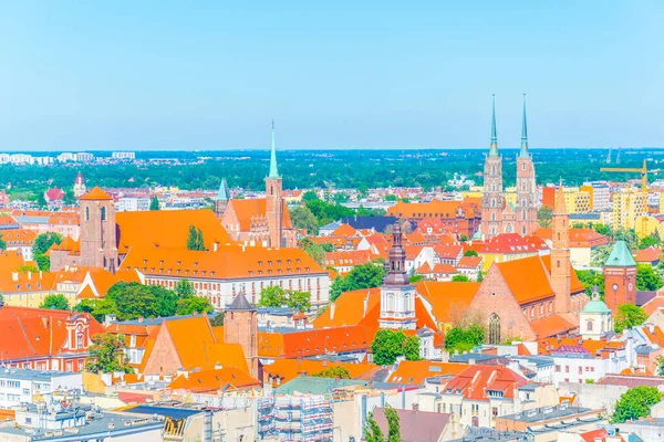 Aerial View Wroclaw Church Our Lady Sand Church Holy Cross — Stock Photo, Image