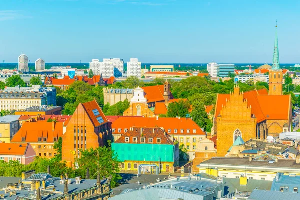 Wroclaw Polan Daki Aziz Adalbert Kilisesi Nin Havadan Görünüşü — Stok fotoğraf