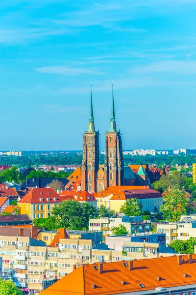 Vista Aérea Catedral San Juan Bautista Wroclaw Polan — Foto de Stock