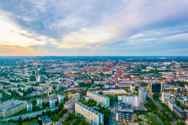Sunset Aerial View Wroclaw Polan — Zdjęcie stockowe