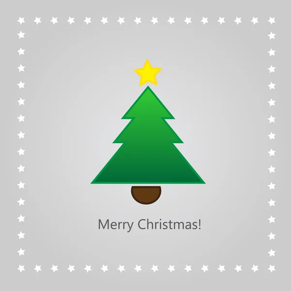 Tarjeta de felicitación de Navidad con árbol de Navidad — Vector de stock