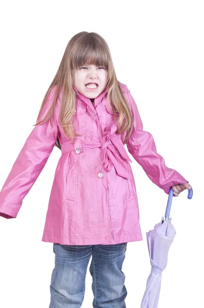 Chica posando con paraguas — Foto de Stock