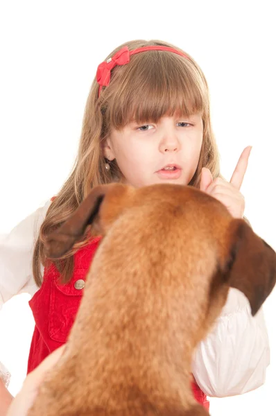 Niño y perro — Foto de Stock