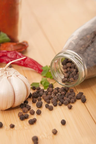 Spices on the kitchen table — Stock Photo, Image