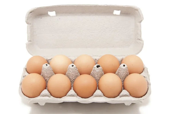 Open egg box — Stock Photo, Image