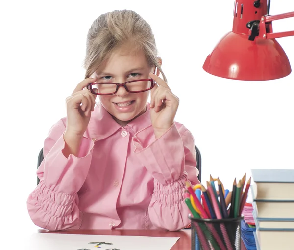 Belle fille avec des lunettes — Photo