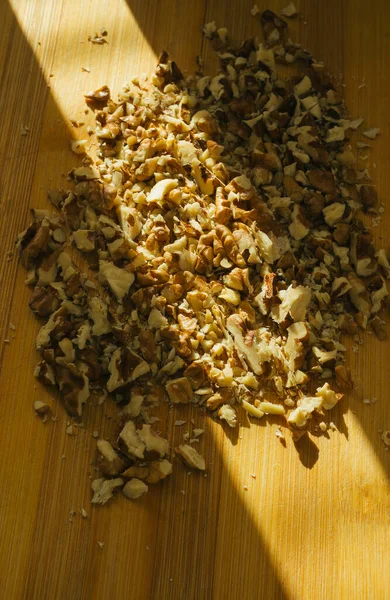 Cut Walnuts Table — Fotografia de Stock