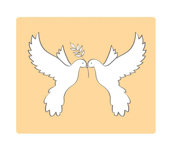 Twee witte duiven — Stockvector