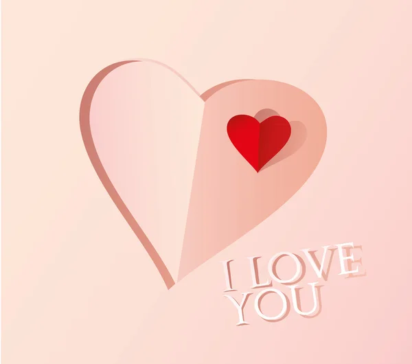 Valentijn stijl ansichtkaart met de tedere harten — Stockvector