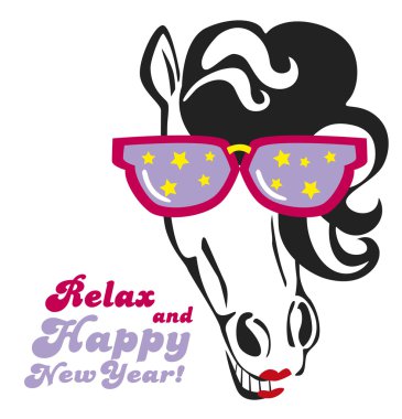 Funny Horse with Sunglasses clipart