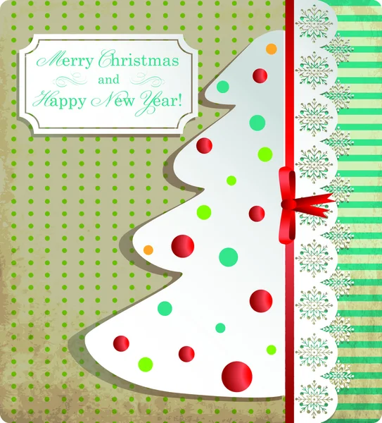Merry Christmas vintage card 2014 — Stock Vector