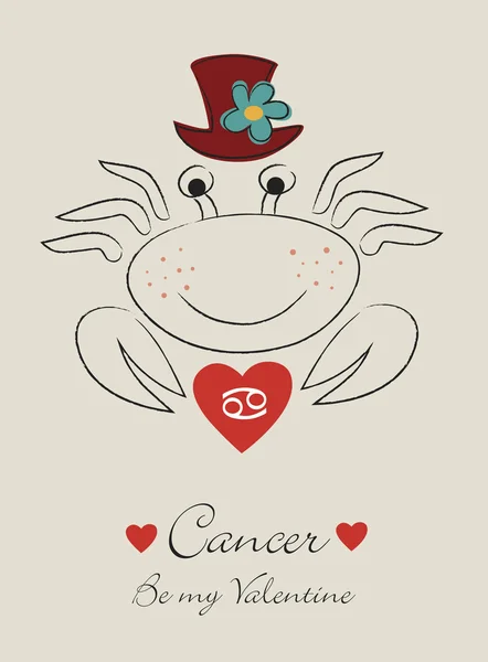 Cáncer Valentine — Vector de stock