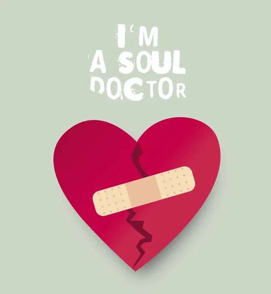 Valentine alma médico — Vetor de Stock
