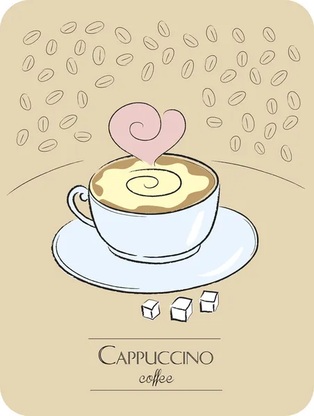 Kaffe cappuccino — Stock vektor