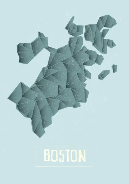 Boston şehrinin tipografik geometrik haritası
