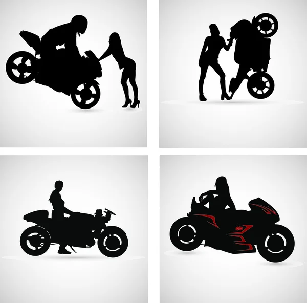 Damas motociclistas — Vector de stock