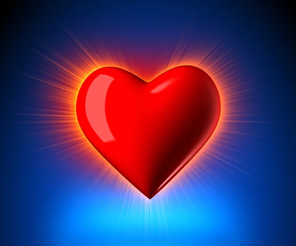 Heart Glowing Blue Background — Stock Photo, Image