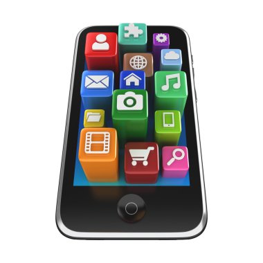 app simgeleri - beyaz izole olan tablet