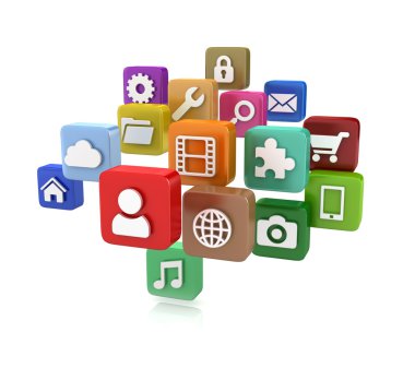 app simgeleri - beyaz izole