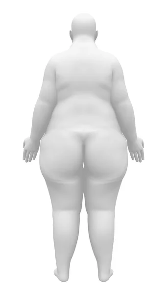 Figura femenina obesa - Vista posterior — Foto de Stock