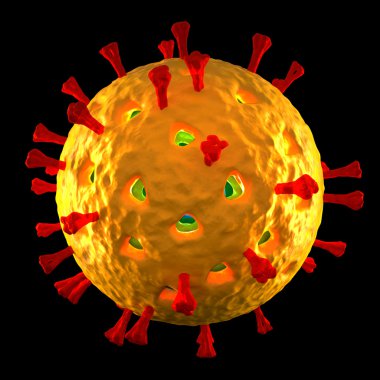 Rotavirüs hücre - siyah üzerine izole