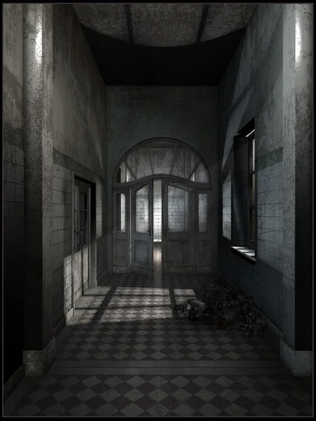 terk edilmiş bir otel koridor