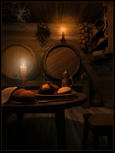 Taverna medievale interno — Foto Stock