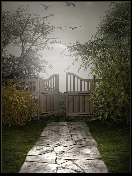 Cancello al giardino dimenticato — Foto Stock