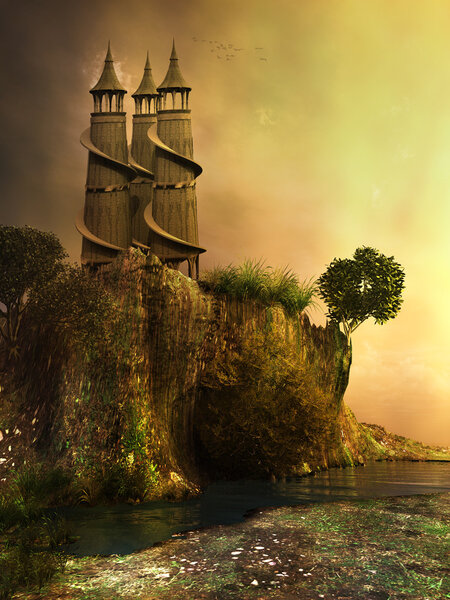 Towers on a cliff