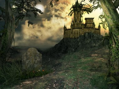 Gloomy gothic castle