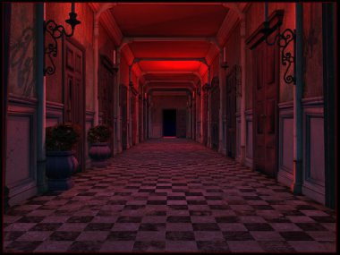 Old hotel hallway