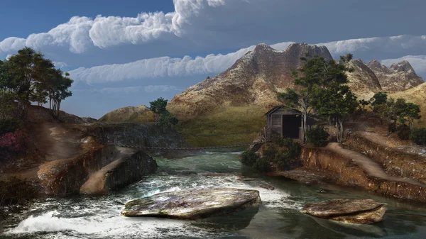 Dånande berg floden — Stockfoto