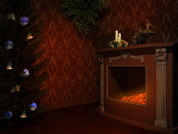 圣诞炉灶 — 图库照片