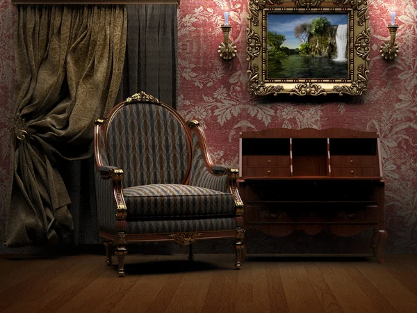 Chambre victorienne avec fauteuil — Photo