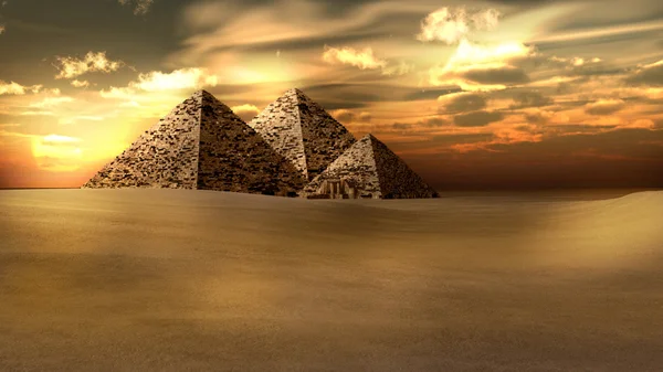 Sunset over the pyramids — Stock Photo, Image