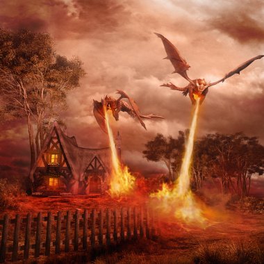iki kırmızı dragons