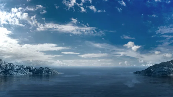 Céu azul sobre o oceano — Fotografia de Stock