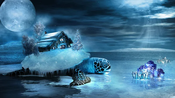 House on the shell of a turtle — Stock Photo, Image