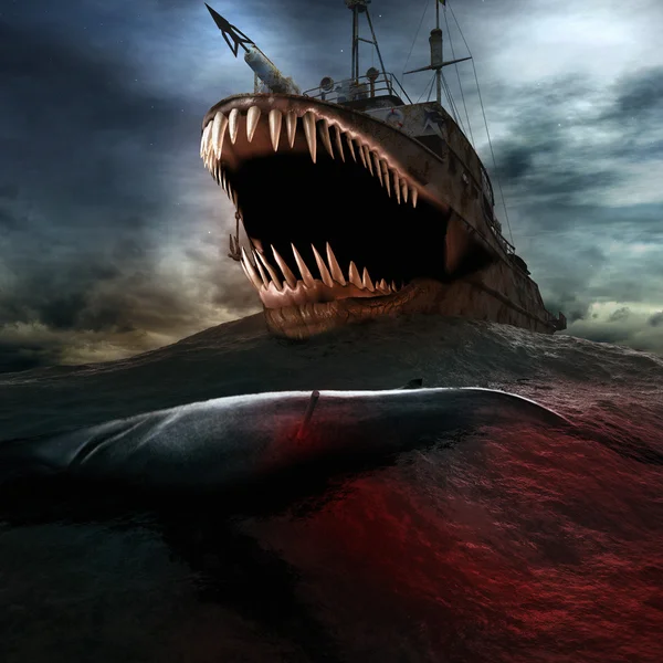 Walboot auf dem Meer — Stockfoto