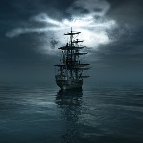 Старый пиратский корабль

