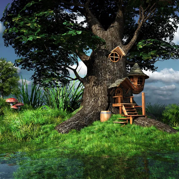 Лісовий будинок gnome — стокове фото