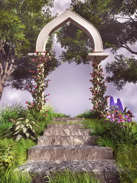 Stone arc in the garden — Stock Photo, Image
