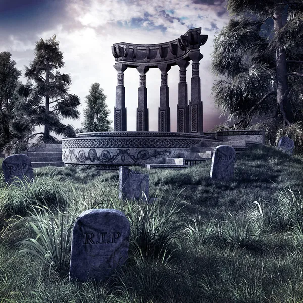 Temple ruins on the cemetery — Stock Photo, Image